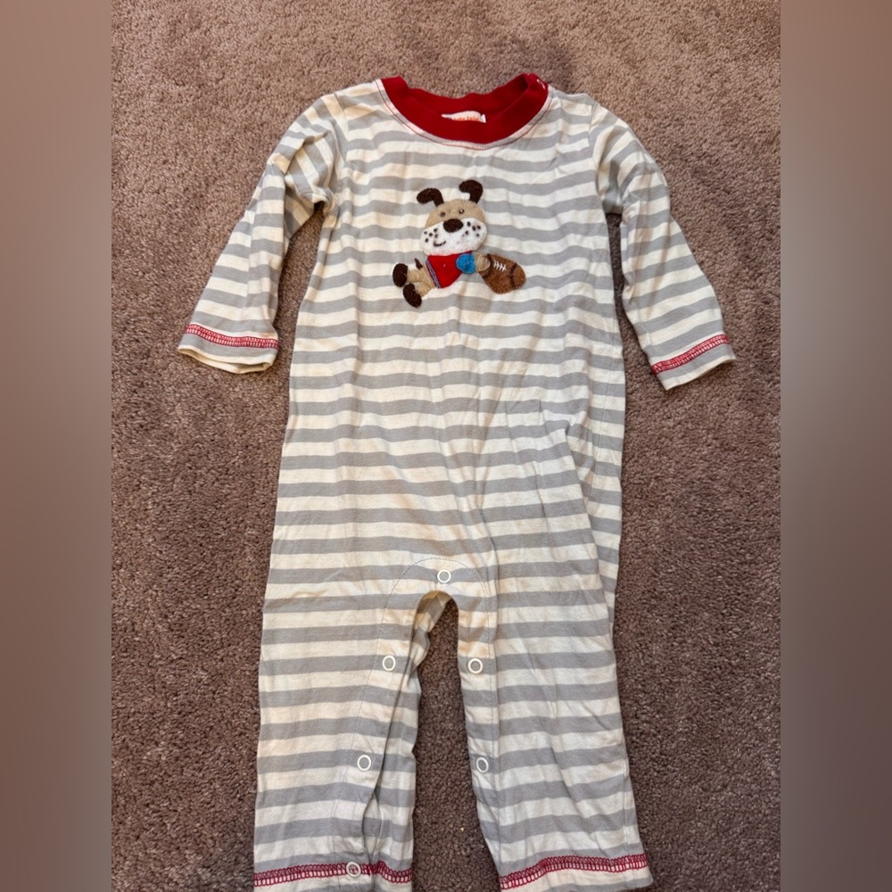 Football Dog Appliqué one piece